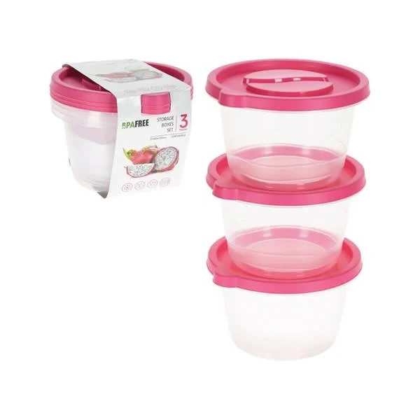 Plastbokser til Oppbevaring, 3 x 1230ml