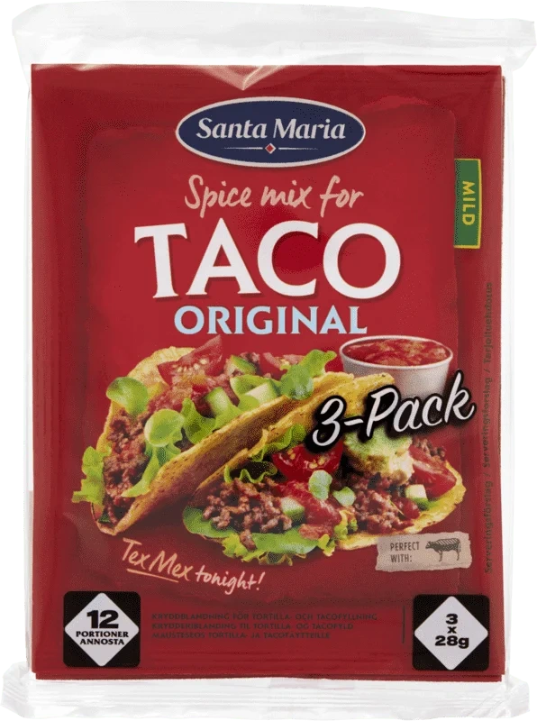 Taco Spice Mix 3 Pk 84g Santa Maria
