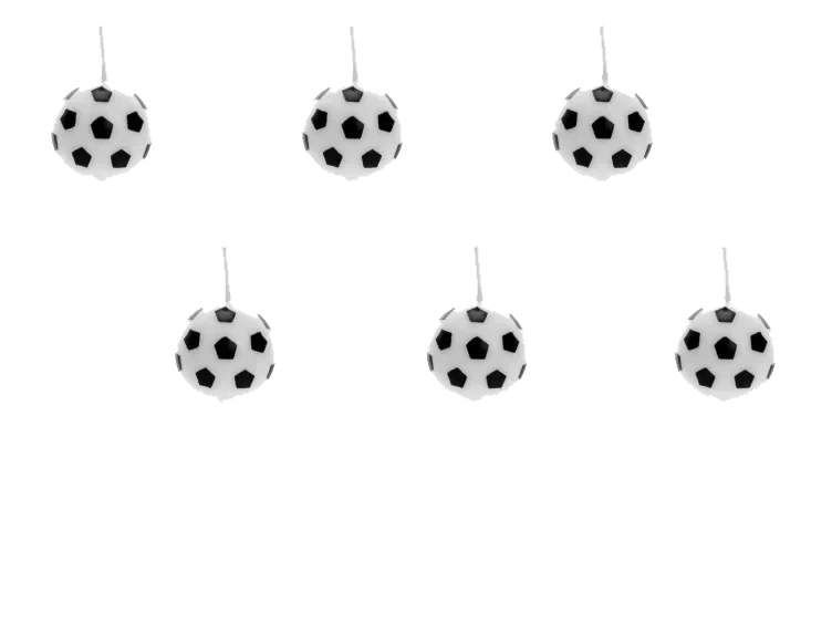 Kakelys Fotball På Stick 2,5cm, 6stk Partydeco
