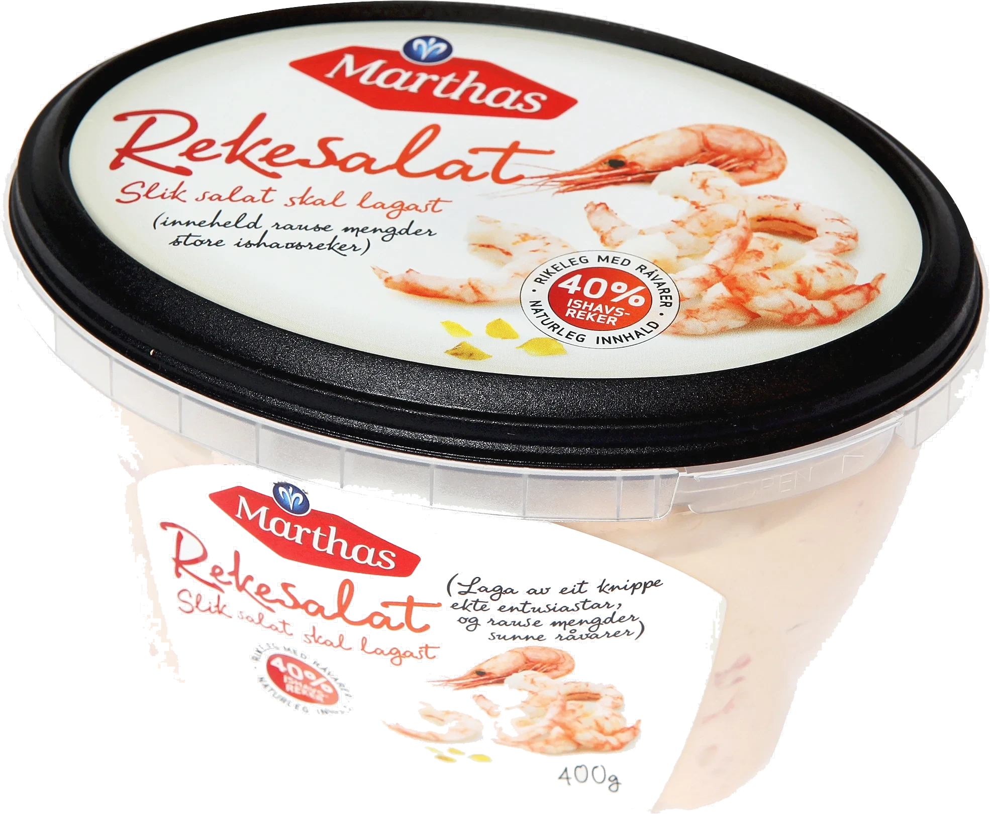 Rekesalat 40 % Reker 400g Marthas