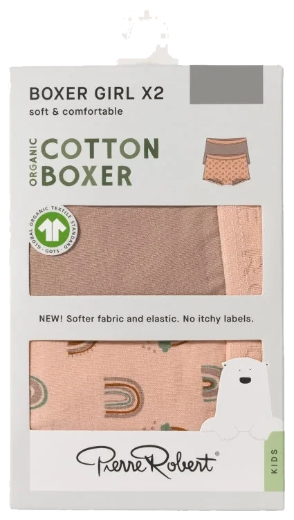 Boxer Cotton Girl Rosewood-Powder 110-116
