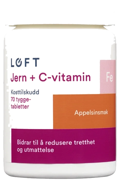 Jern Tyggetablett Appelsin 70stk Løft