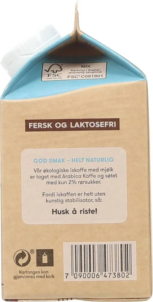 Økologisk laktosefri iskaffe