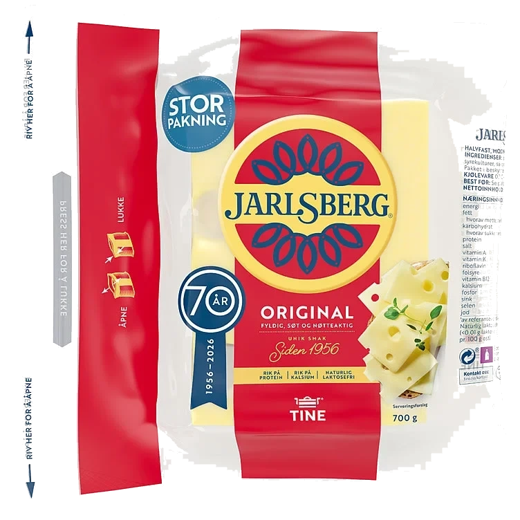 Jarlsberg Skorpefri 700g Tine