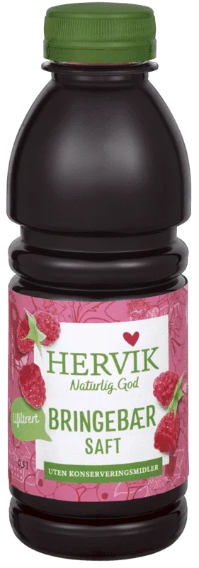 Hervik Ufiltrert Bringebærsaft 0.5l