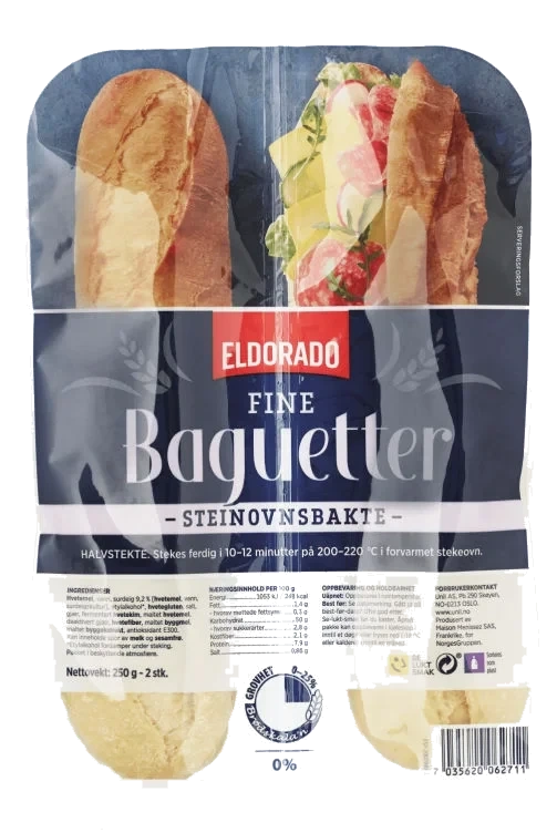 Baguette Fin Steinovnsbakt 2x125g Eldorado