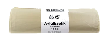 Plastsekk Transparent 75x115 125 Lt * Krt A 15 Rl