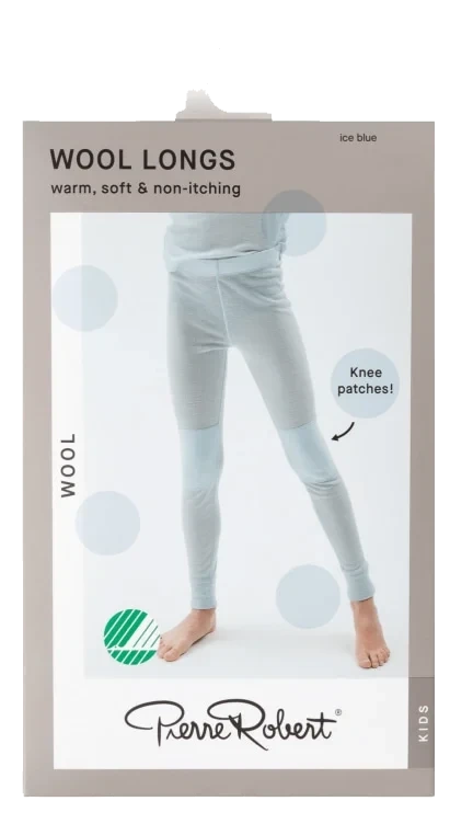 Wool Longs Kids Ice Blue 134-140 Pierre Robert
