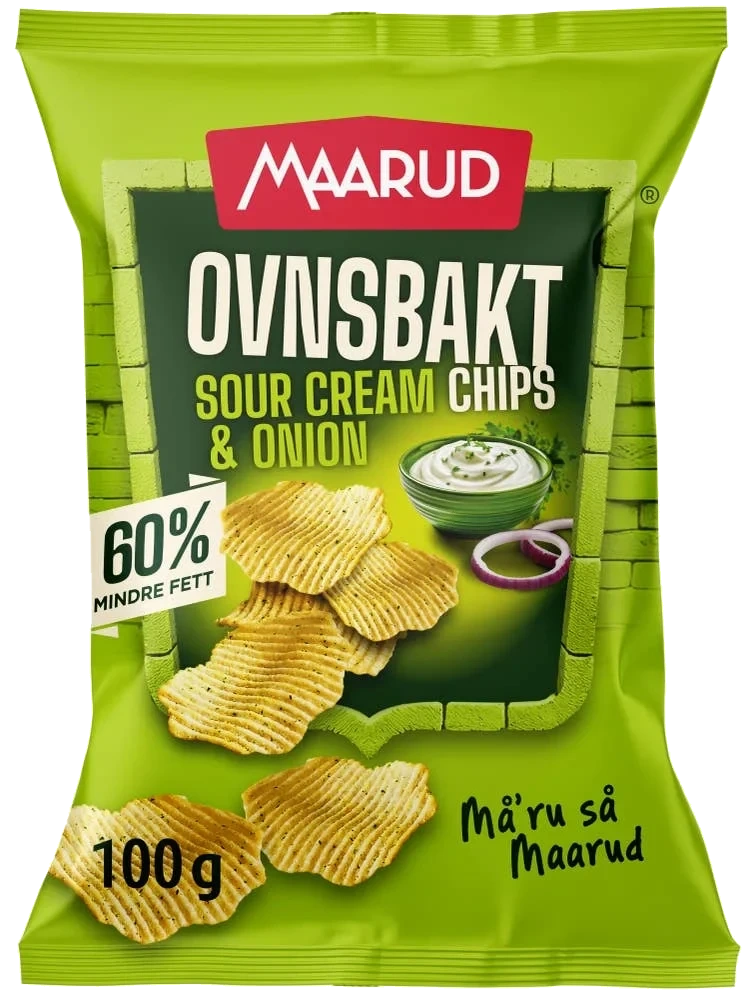 Potetgull ovnsbakt sour cream & onion