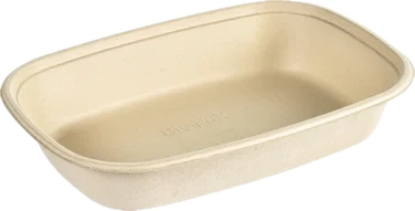 Rektangulær Bagasse-skål Fiber Pbat 1200ml