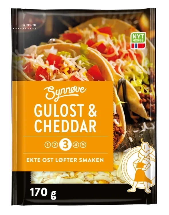 Gulost&Cheddar Revet 170g Synnøve