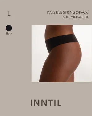 Women's Invisible String, 2-pk, Black, L