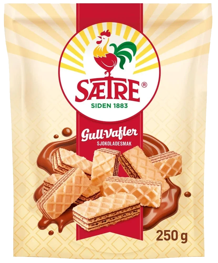 Gullvafler sjokolade