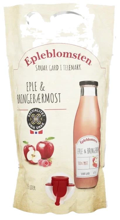 Eplemost Eple&Bringebær 1,75l Epleblomsten