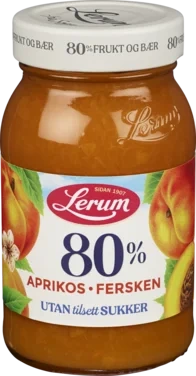 Aprikos-ferskensyltetøy Utan Tilsett Sukker 335g Lerum