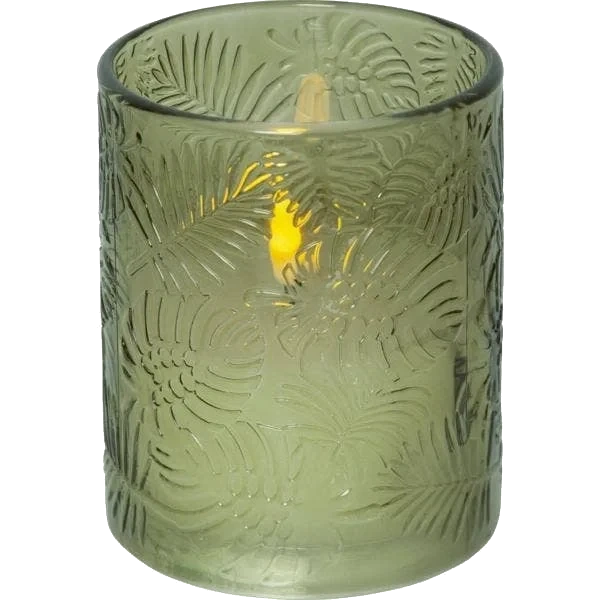 Blockljus LED Flamme Leaf Grön 10x12,5cm