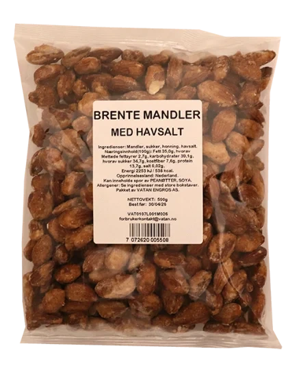 Brente Mandler Med Havsalt 500g
