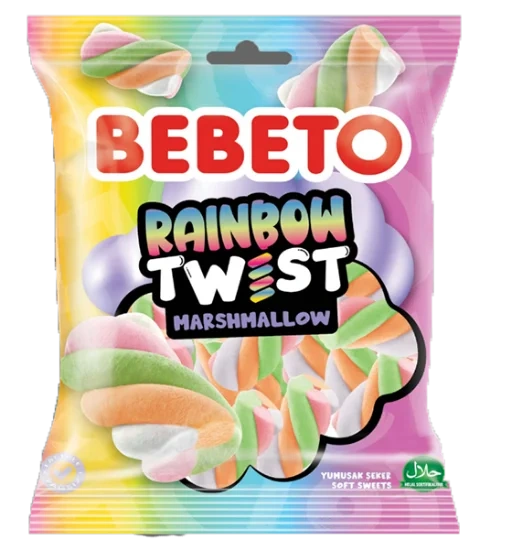 Bebeto Marshmallow Rainbow Twist 250g