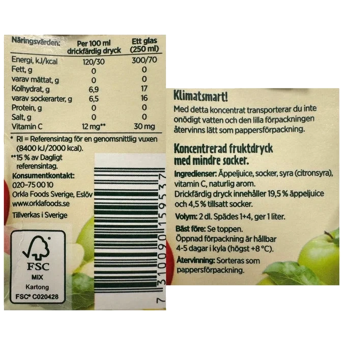 Lättdryck Äpple