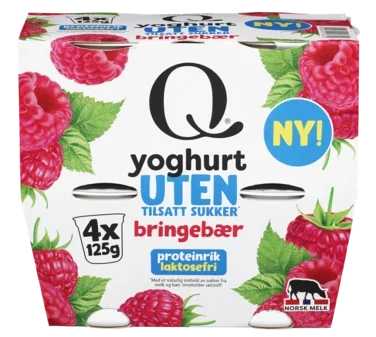 Yoghurt Bringebær Uten 4X125g Q