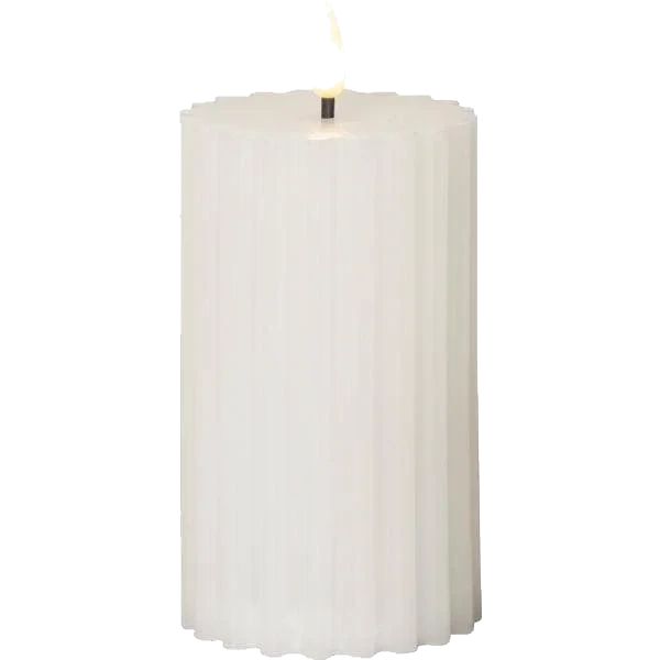 Blockljus LED Flamme Stripe Vit 15cm