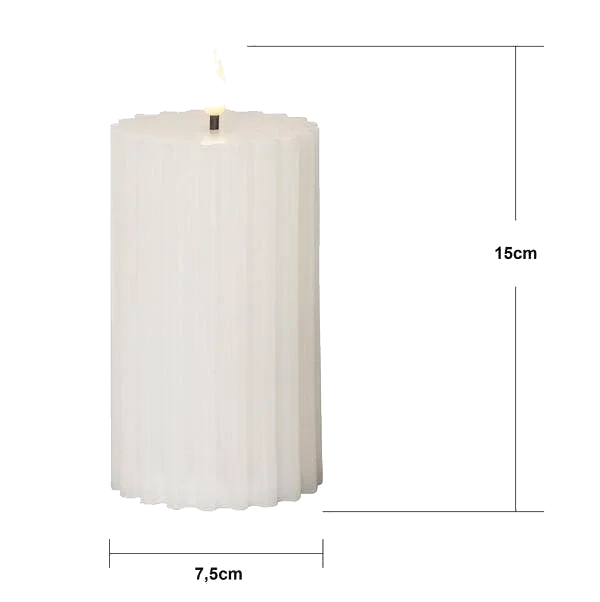 Blockljus LED Flamme Stripe Vit 15cm