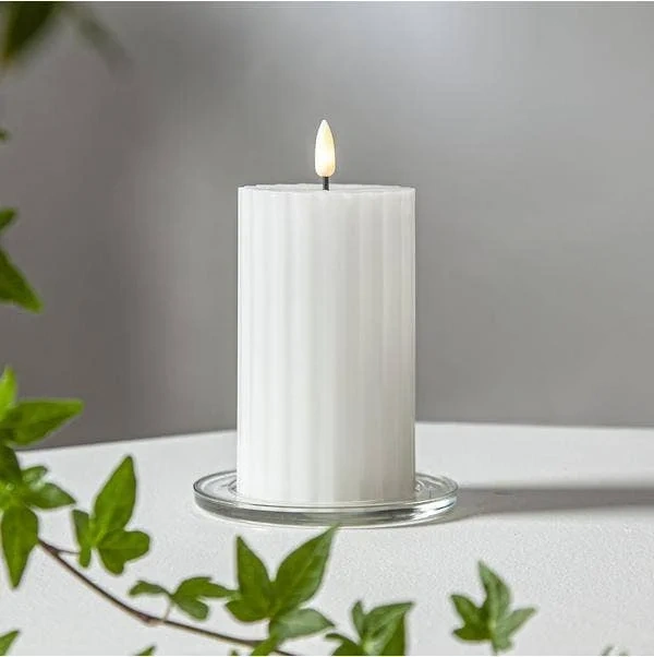 Blockljus LED Flamme Stripe Vit 15cm