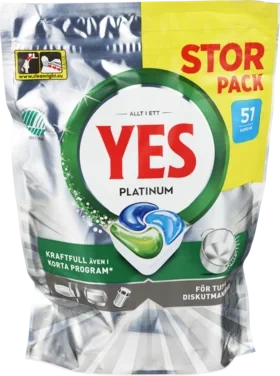 Yes oppvasktablett 51 stk Platinum