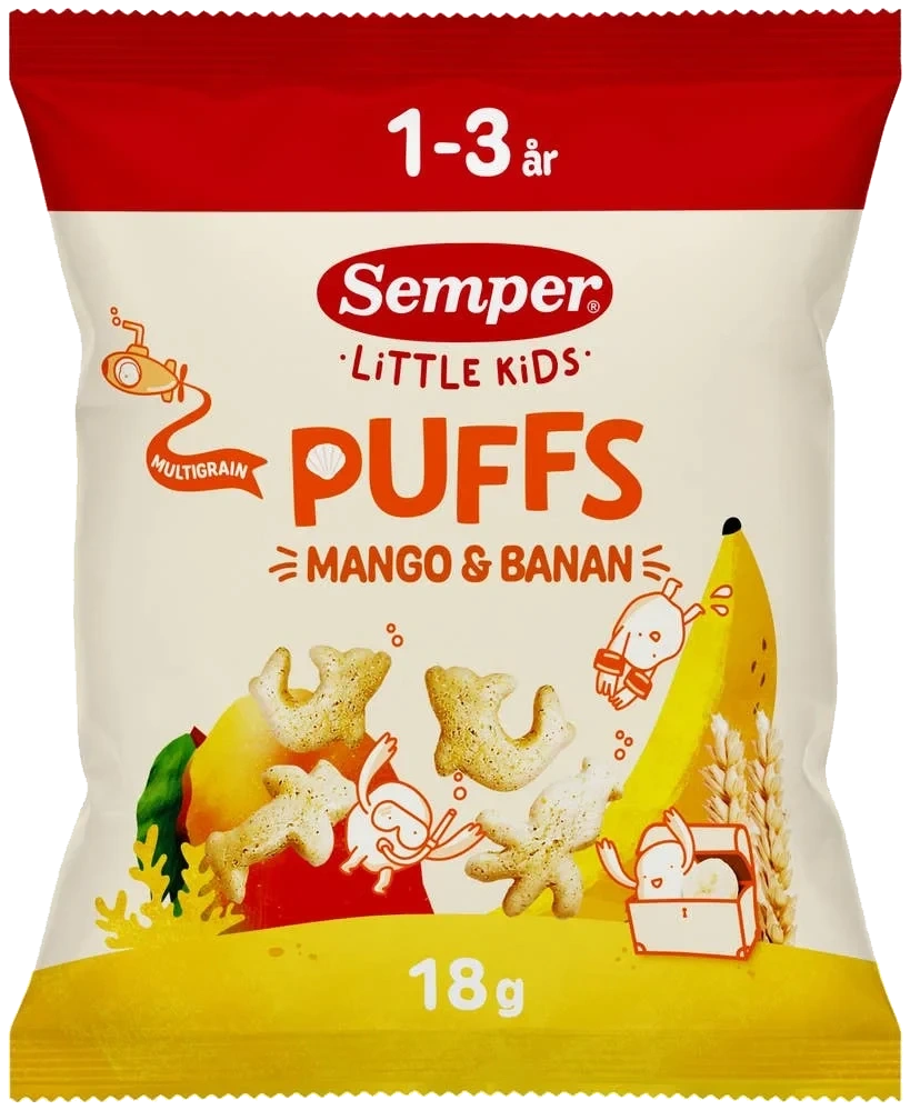Multigrain Puffs Mango & Banan EKO 1-3År