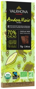 Mørk Sjokolade 70% Andoa Noire 70g Valrhona