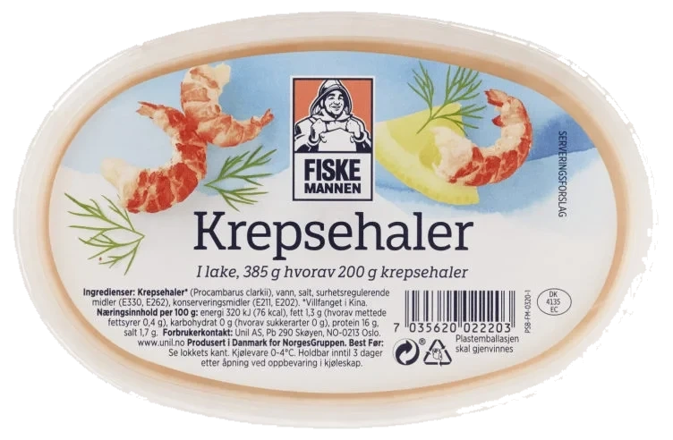 Krepsehaler i Lake 385g Fiskemannen