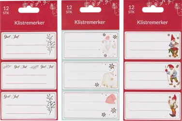 Selvklebende merkelapper 12 stk
