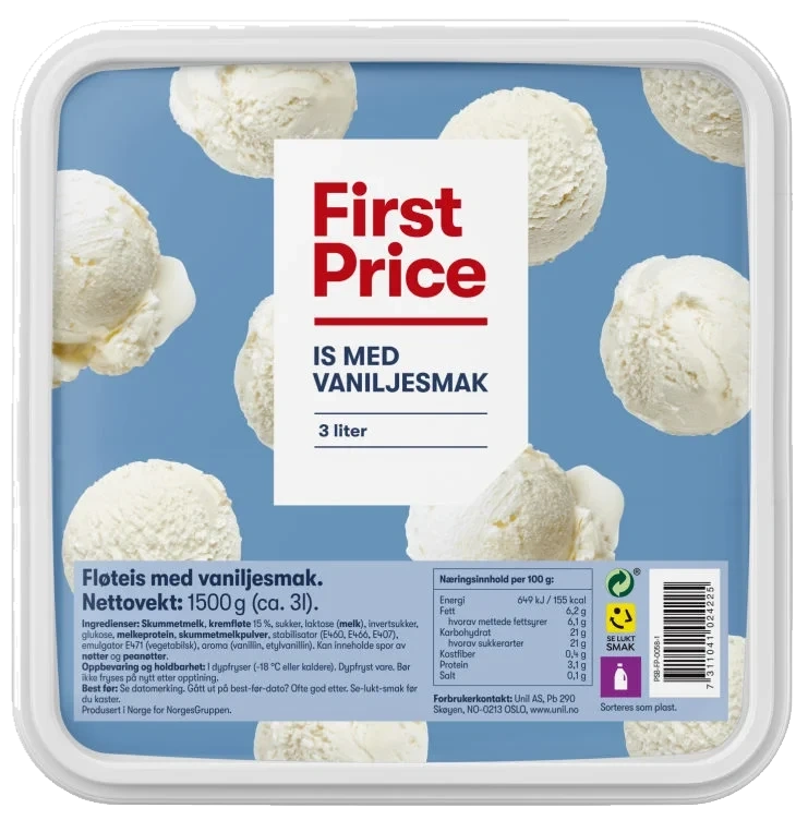 Fp Is med Vaniljesmak Fløteis