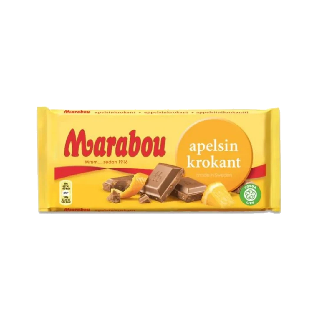 Marabou Appelsinkrokant 200 g DATOVARE