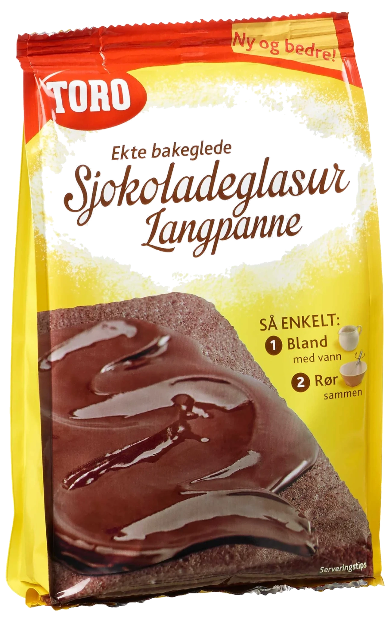 Sjokoladeglasur til Langpanne 278g Toro