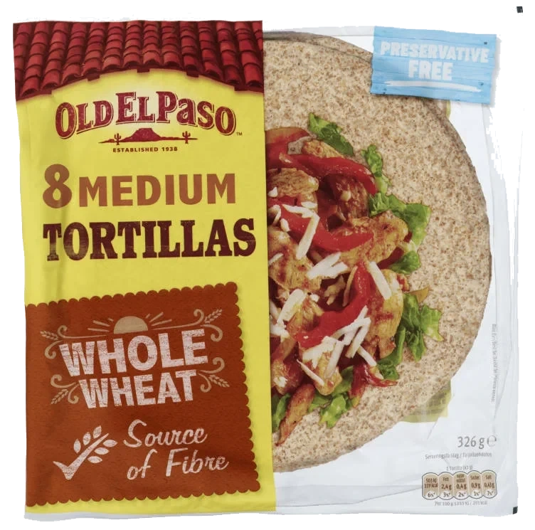 Tortilla Wholew 8 St 8'' 326g Oep