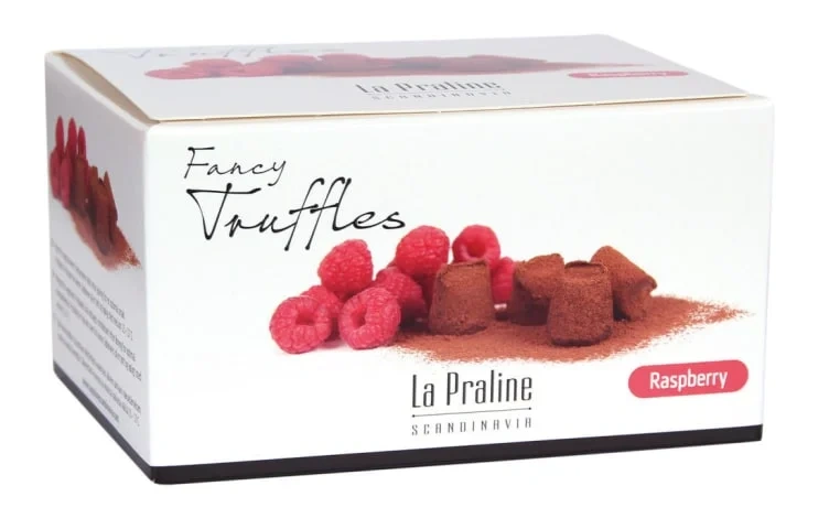 La Praline Trøfler med Bringebær 200g