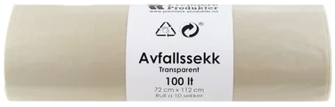 Plastsekk Transparent 72x112 100 Lt * Krt A 25 Rl