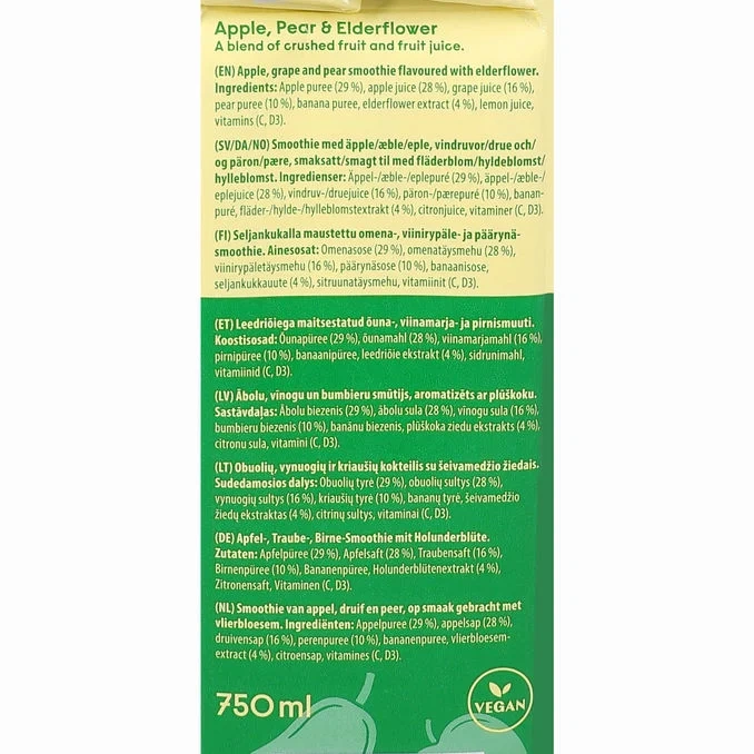 Smoothie Äpple, Päron & Fläderblom
