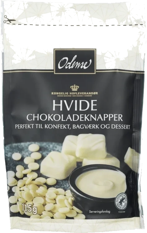 Sjokoladeknapper Hvite 115g Odense