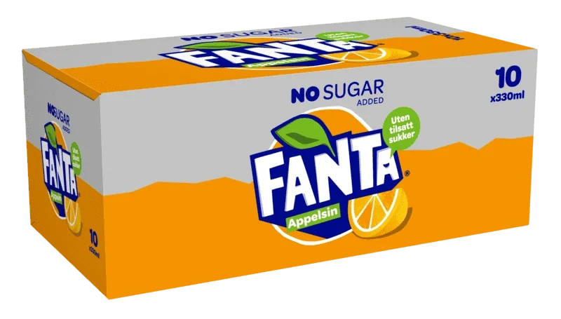 Fanta Uten Sukker 10stk x 0,33l, 3,3l