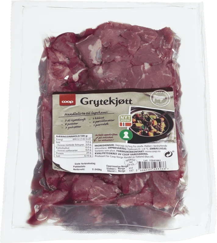 Coop Husmann Grytekjøtt av Storfe ca 1kg