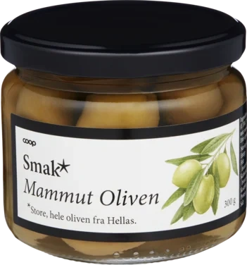 Smak Grønne Hele Oliven Mammut 300g