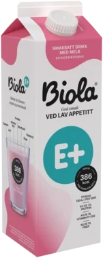 Biola E+ Plussdrikk Bringebærsmak 1l
