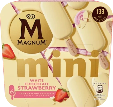 Magnum Småis White Chocolate Strawberry 6x55ml