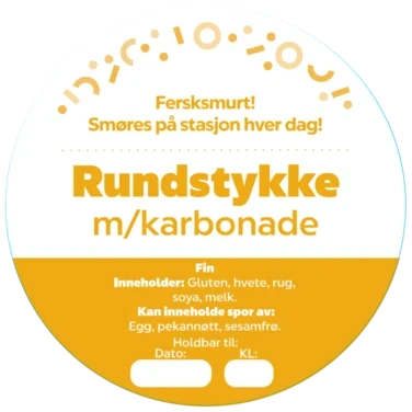 Circle K Ø70mm Rundstykke Fin med Karbonade, 500 stk