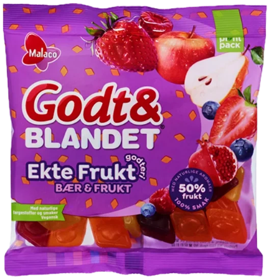 Godt & Blandet Bær Og Frukt 140g