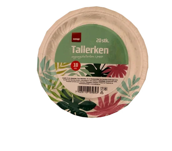 Papptallerken 18cm 20stk