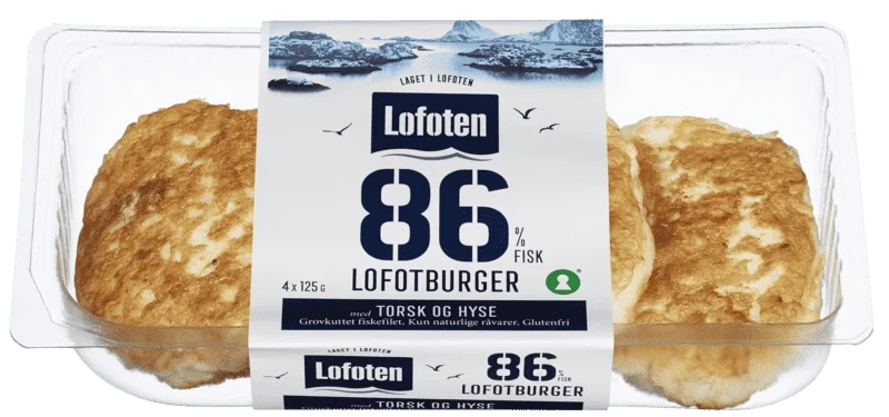 Lofoten Grov Fiskeburger Torsk/Hyse 500g
