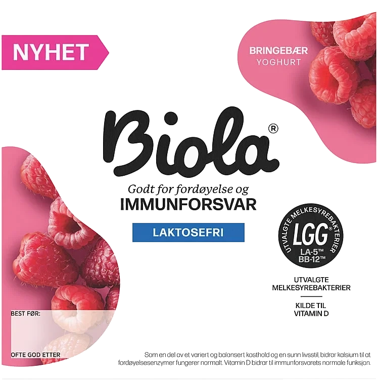 Biola Yoghurt Bringebær 4x125 G